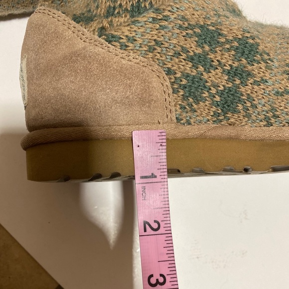 UGG tan and green plaid sweater tall boots - Picture 5 of 16